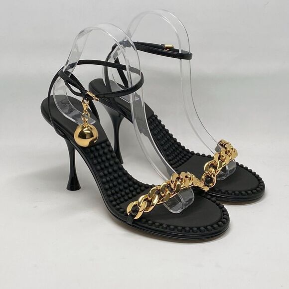 Bottega Veneta Round Toe Chain & Ball Embellished High Heel Sandals size 39 - Picture 4 of 14